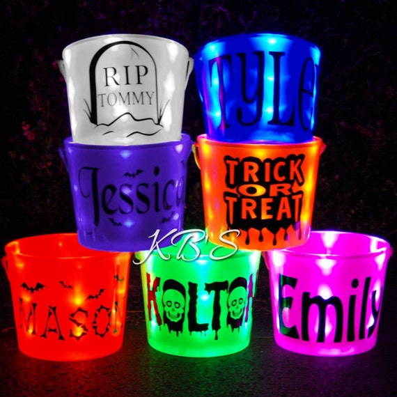 LED Light Up Halloween Bucket Personalized by KBsMonogrammedGifts