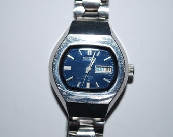 Boîte à Montre Vintage Seiko Bleu Marine - Occasion, Pour Collection Ou Rangement