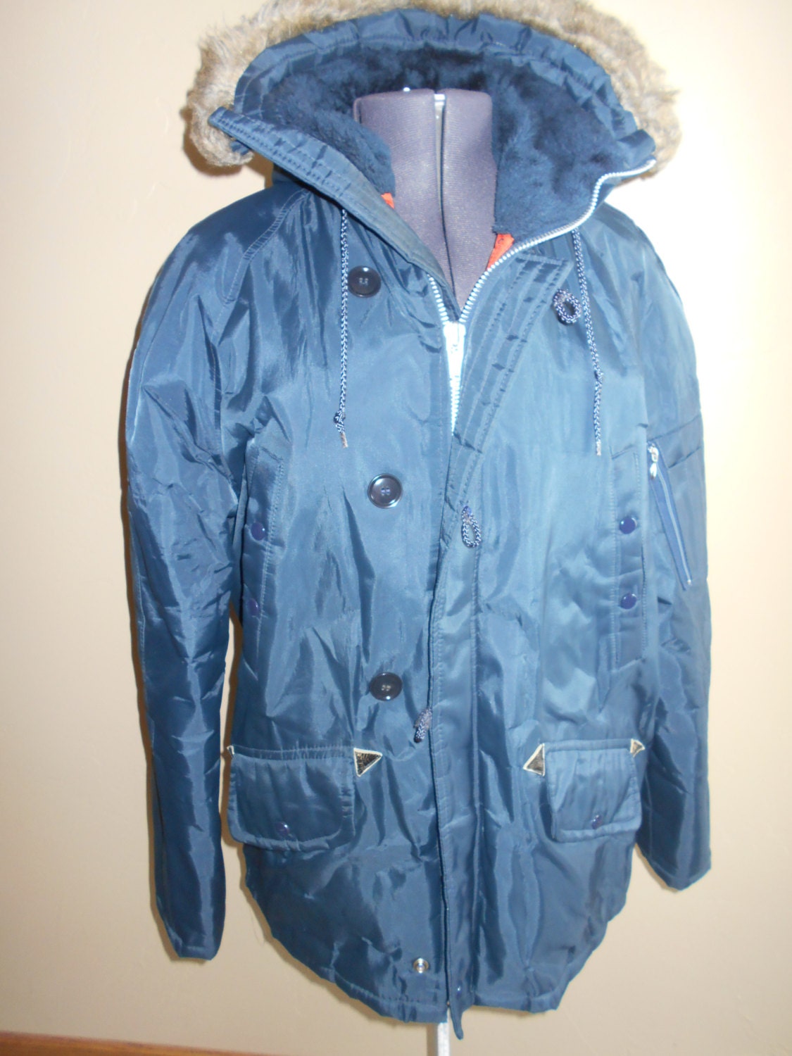 Vtg 70s Montgomery Ward Mens Snorkel Parka Military Winter