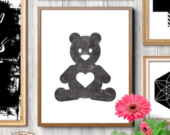 Bear Wall Art teddy bear wall art | etsy Bear Wall Art teddy bear wall art | etsy