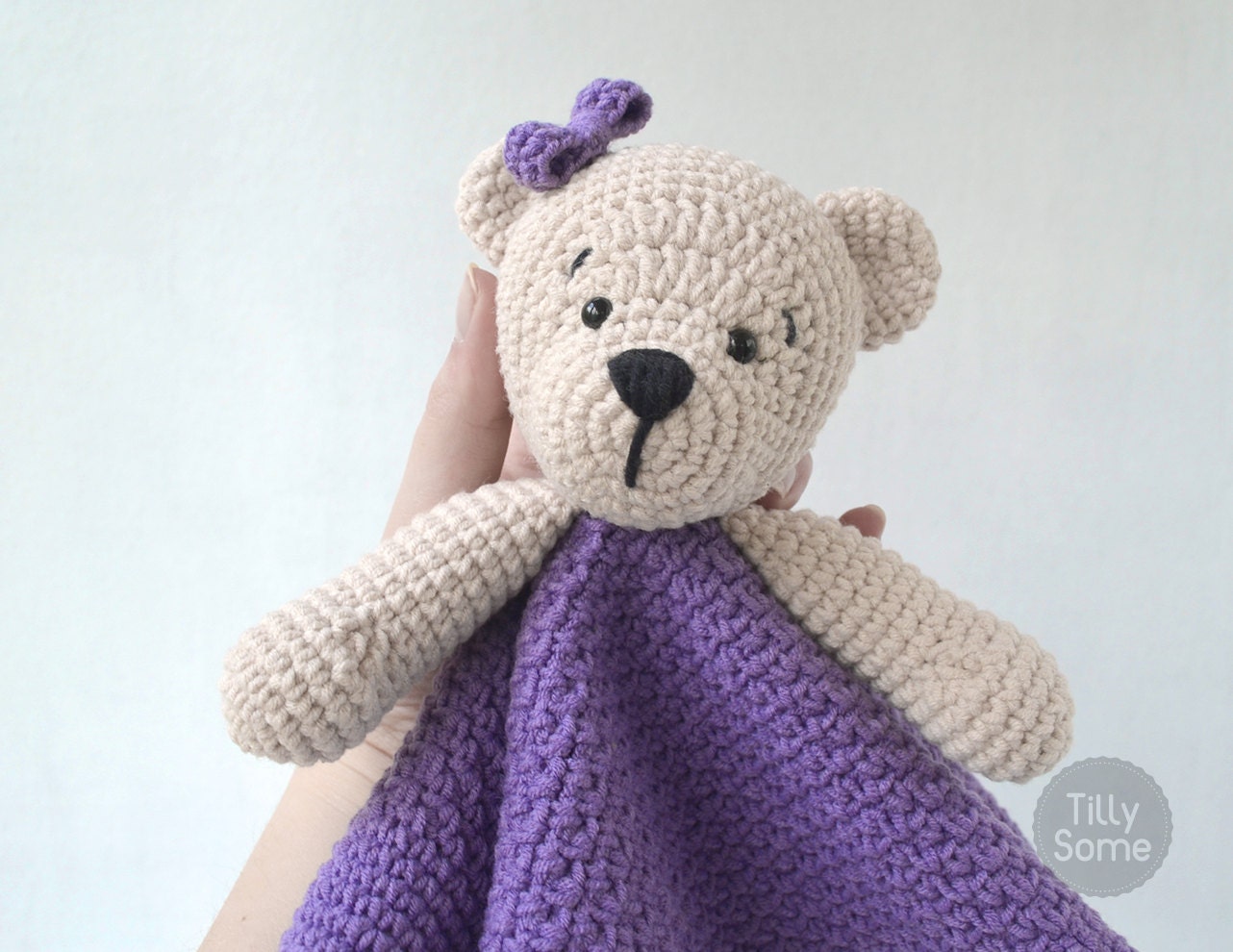 crochet teddy bear security blanket