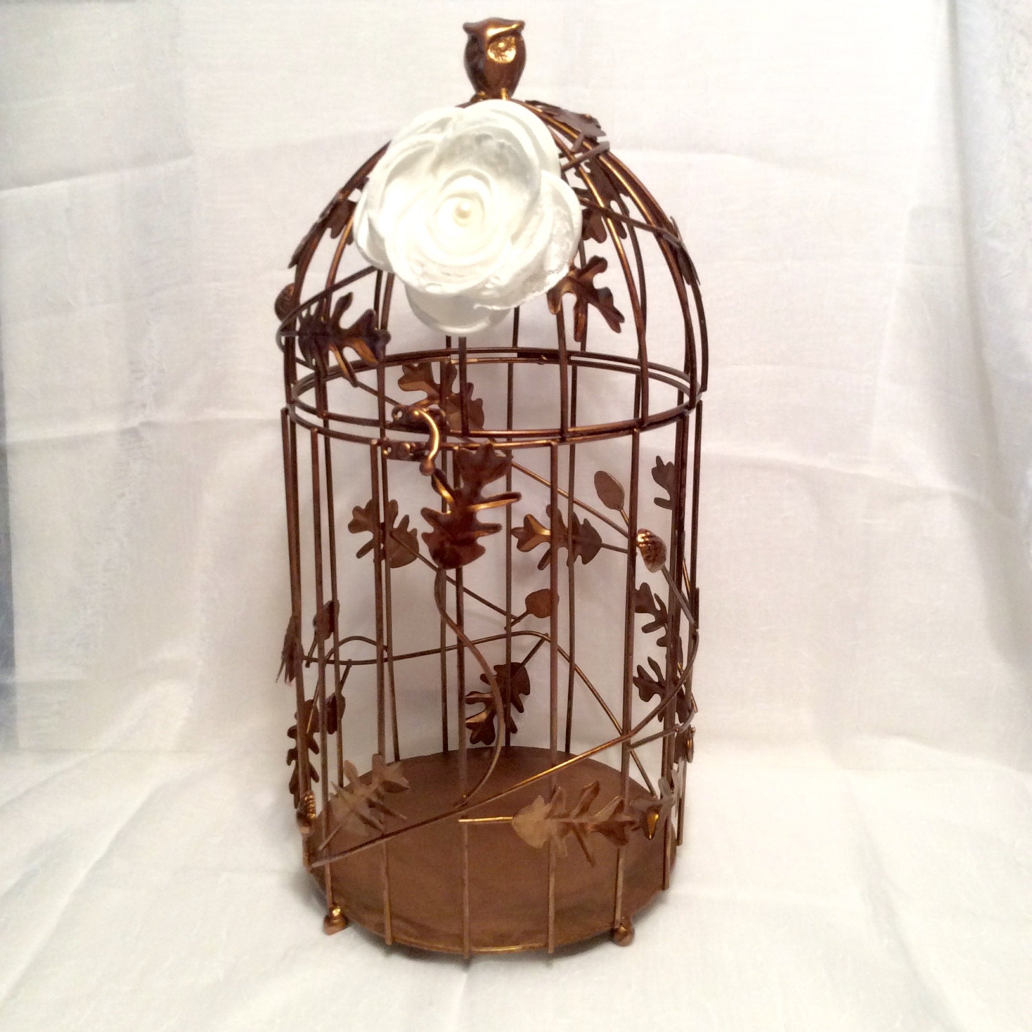 Large Bronze birdcage large Bird Cage Wedding Card Holder