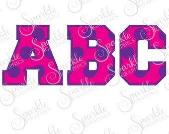 Polka Dot Font Cut File Polka Dot Monogram Font Polka Dot Monogram Clipart Svg Dxf Eps Png Silhouette Cricut Cut File Commercial Use