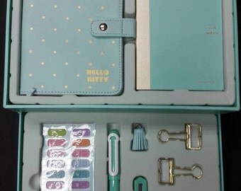 Authorised By Sanrio Hello Kitty Deluxe Limited Edition A6 Planner plus 12pcs Stantionery Set - perfect for daily planning use