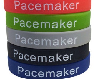 Pacemaker Bracelet Medical Alert ID Silicone Band Heart Condition (Set of 5)