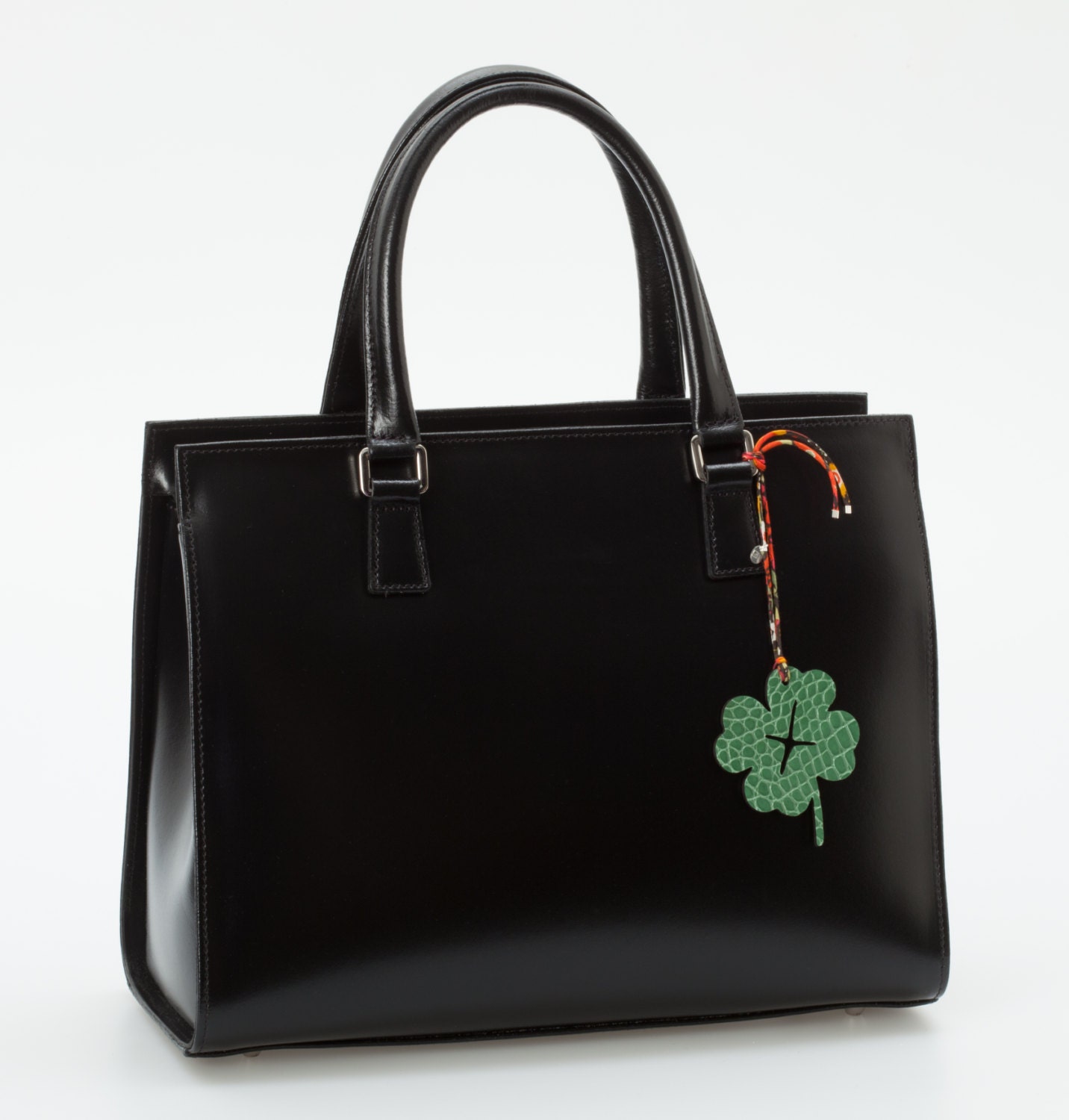 CLOVER 2 bag charm charm leather accessory alligator