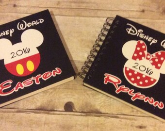 6x6 inch Personalized Disney Autograph Book, Disney World, Disney Land, or Disney Cruise Autograph Book, Mickey and Minnie Mouse, Vacation
