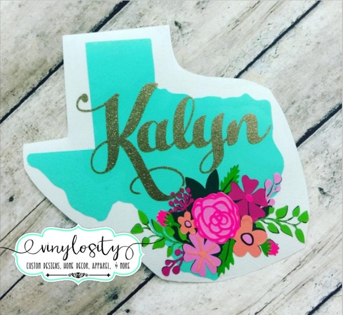 Download Personalized Floral Texas Decal Texas Yeti Decal by VinylosityCo