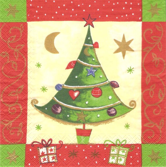 christmas tree paper napkins set of 4 decoupage paper christmas tree paper napkins set of 4 decoupage paper