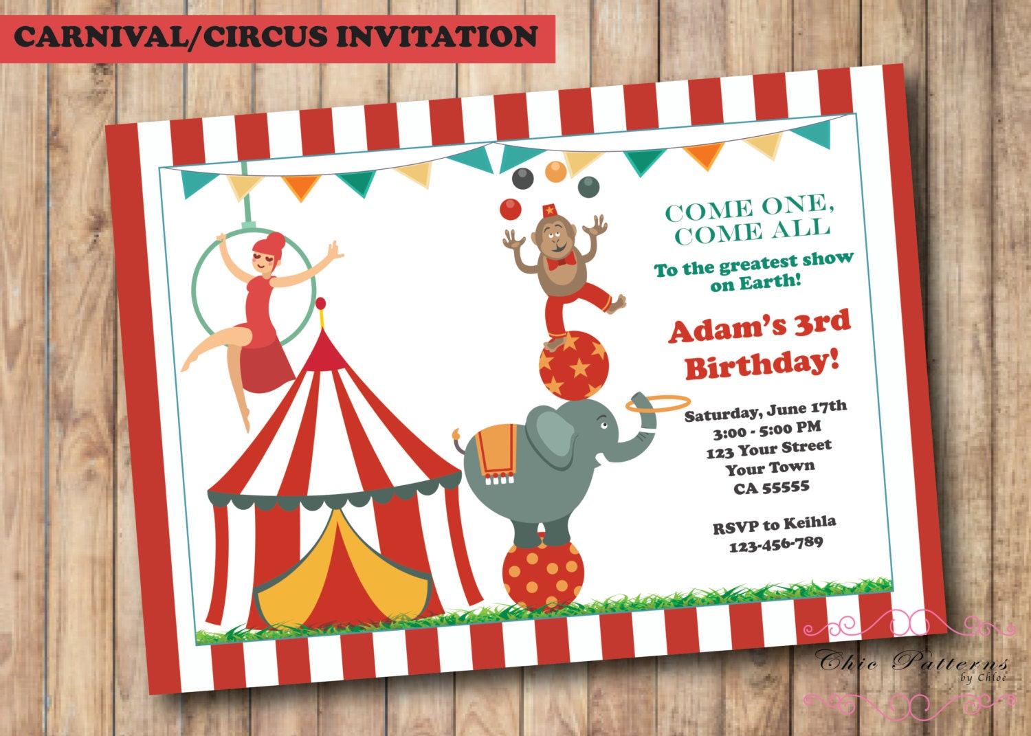 Circus Carnival Invitations 10