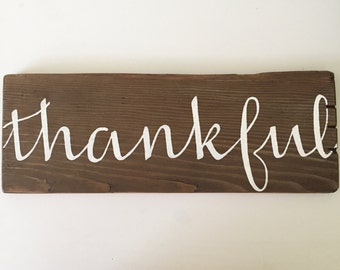 Thankful wood sign | Etsy