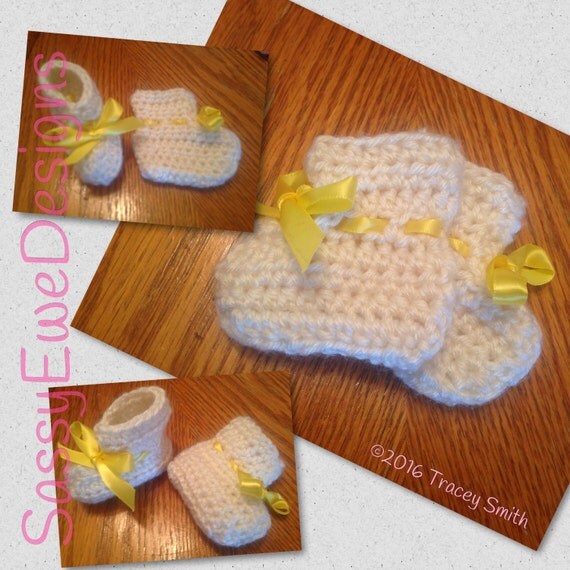 Baby booties Crochet Baby Booties Baby by SassyEweHeirlooms