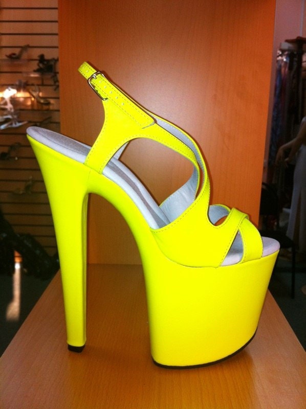 Handmade pole dancing shoes high heel 7 1/2 inch genuine