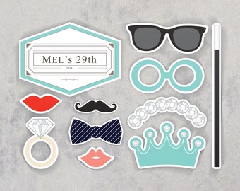 Breakfast At T S Printable Photo Booth Props | printable photo booth props etsy Breakfast At T S Printable Photo Booth Props | printable photo booth props etsy