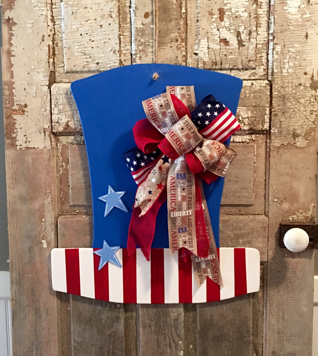 July 4th Door Hanger 4th of July Decor Patriotic Decor