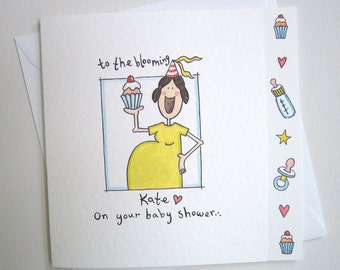 Personalised Baby Shower Card, New Mum Card, New Mom Card, Having a Baby Card. Please read item details.