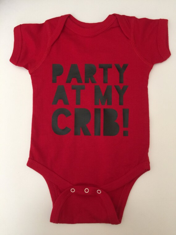 Party at my Crib. Infant or Boys Red T shirt by HaydenLynnBoutique