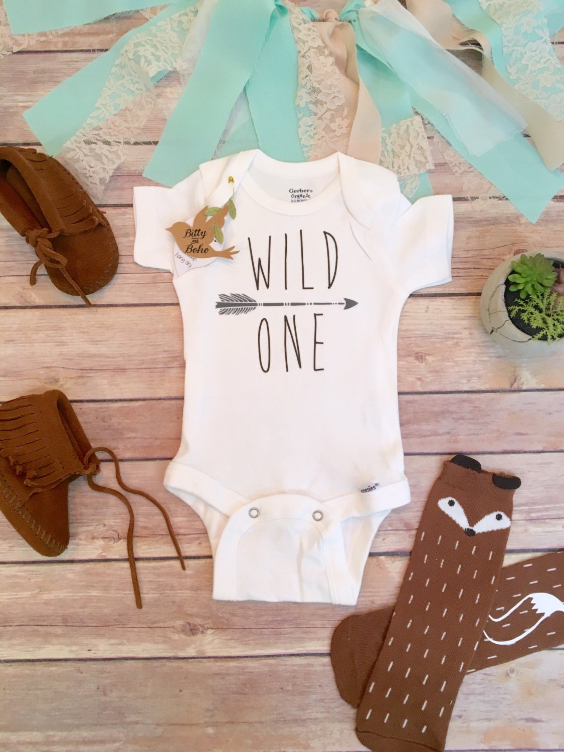 First Birthday Boy Wild One Onesie® Boho Baby Clothes Cute