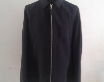 Prada Casual Navy Zip Up Mohair Jacket size XL