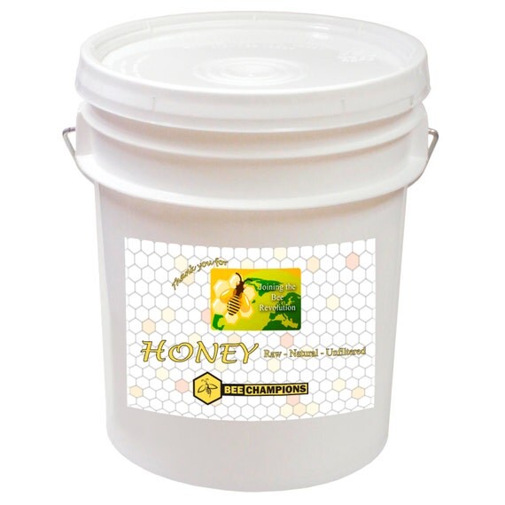 5 Gallon Bucket of Raw Natural Unfiltered Honey by BeeChampions