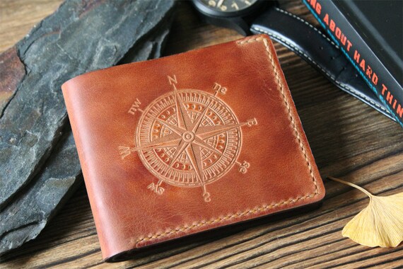 Men&#39;s wallet Personalized gift for husband Mens gift by ZebStamp