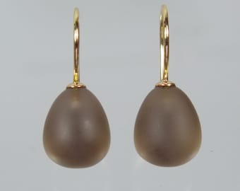 750 gold earrings earrings smoky quartz Pampel unique forged master work