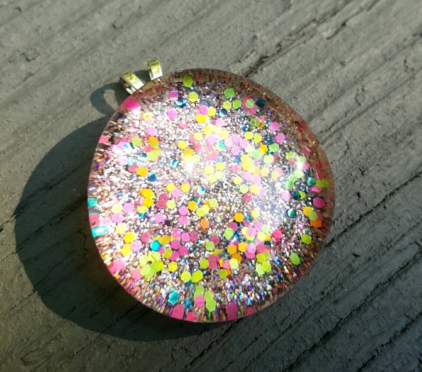 Glitter Pendant/Glitter Jewelry/Princess by PopRocksBox on Etsy