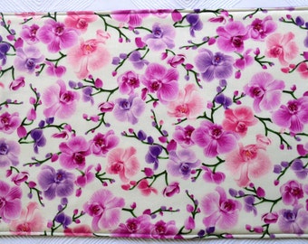Set of 4 orchid placemats & 2 pot holders, reversible placemats, placemats, linens,cloth placemats, gift, birthday gift