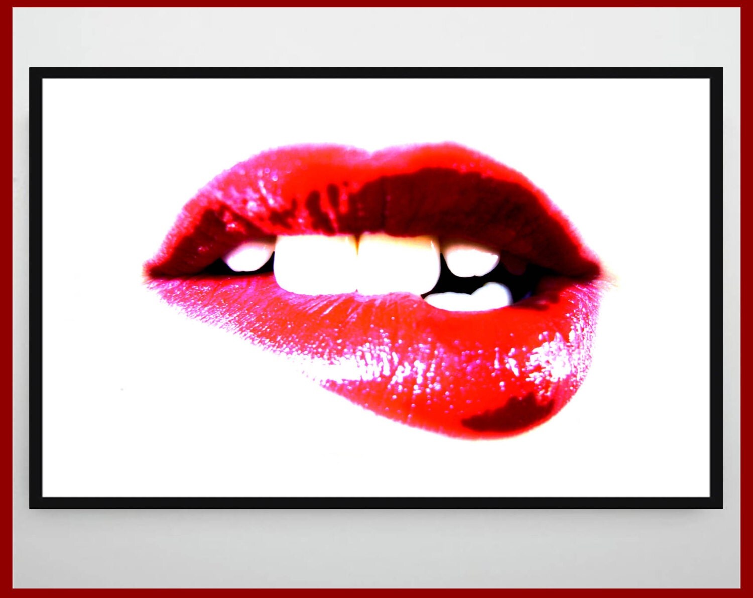 Lips Art Print Lips Art Kiss Art High Fashion by ArtOfWatercolour