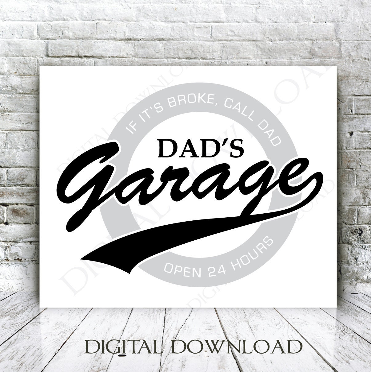 Download Dad's Garage Quote Vector Digital Design by ExpressionsDigital