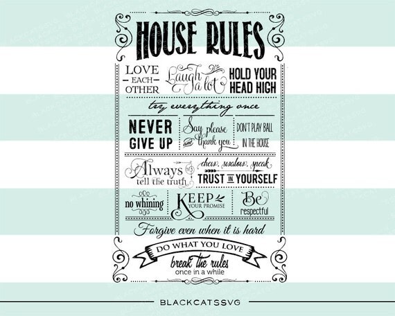 House rules SVG file Cutting File Clipart in Svg by BlackCatsSVG