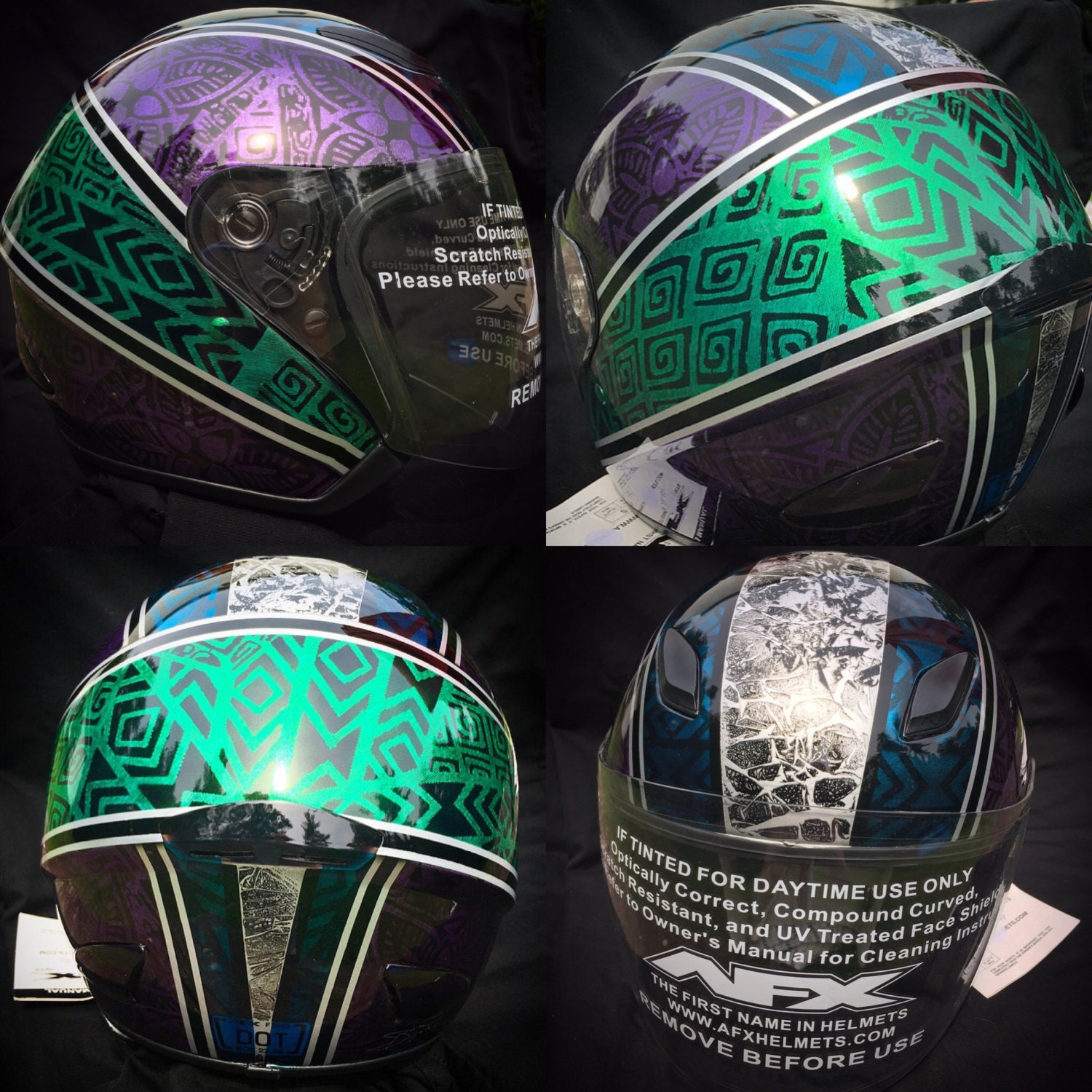 Custom Airbrushed Helmet-Aztec Design size-small