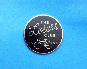 The Loser's Club IT Enamel Pin Stephen King Pennywise Clown Scary Halloween Horror Book Tim Curry 1950's Silver Bike Rubber Lapel