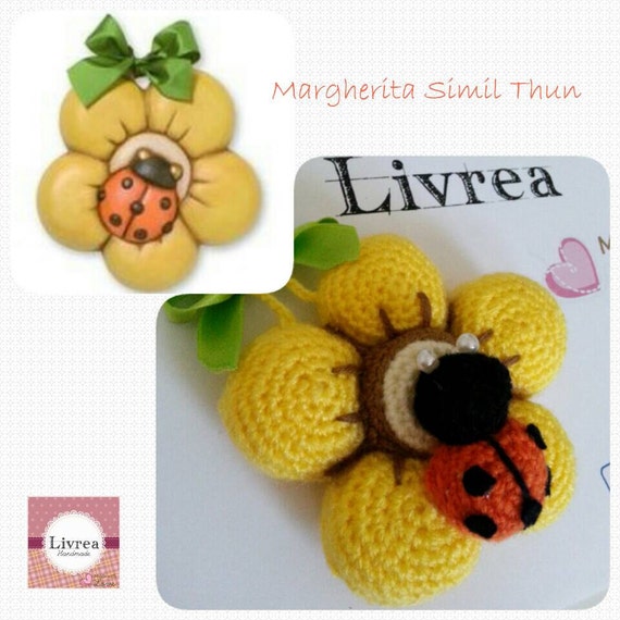 Articoli simili a Amigurumi Margherita con coccinella ...