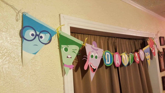 Disney Inside Out custom made birthday banner by AllThemesPossible