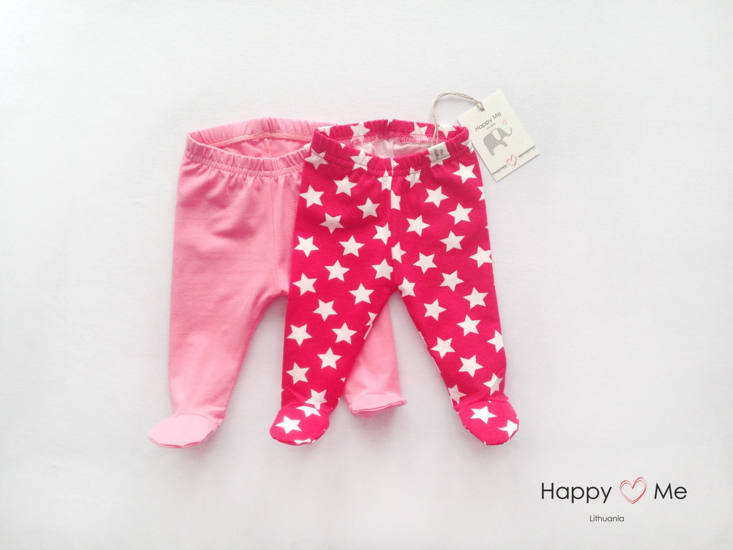 Baby girl pant with footies set/ Footed Leggings/ Footed