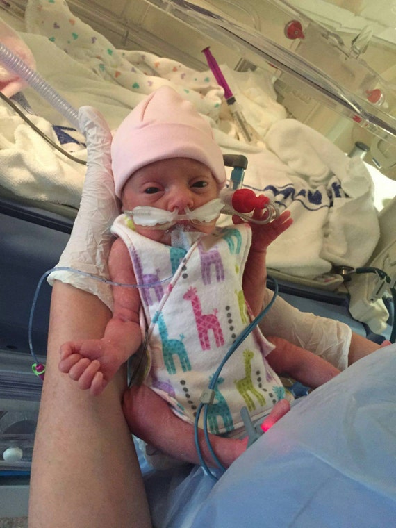 Micro preemie premature baby girl top smock Preemie clothes