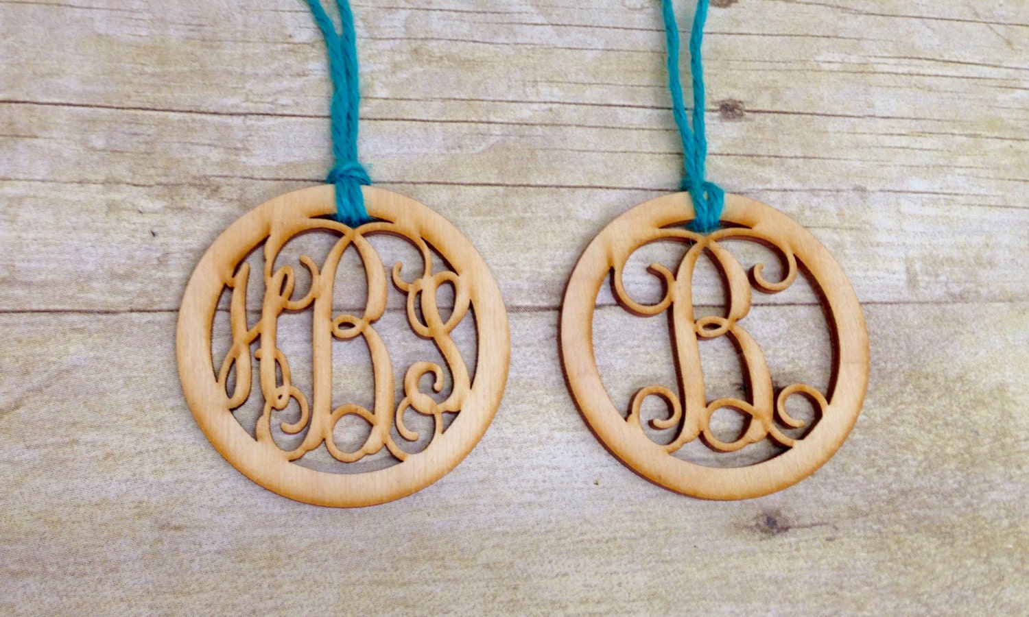Wood Monogram Car Charm Car Charm Monogram by nelleandwood