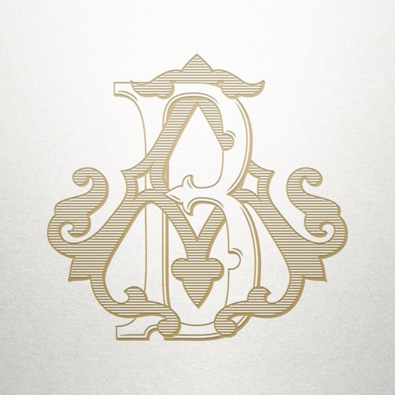 Interlocking Wedding Monogram AB BA Wedding Monogram