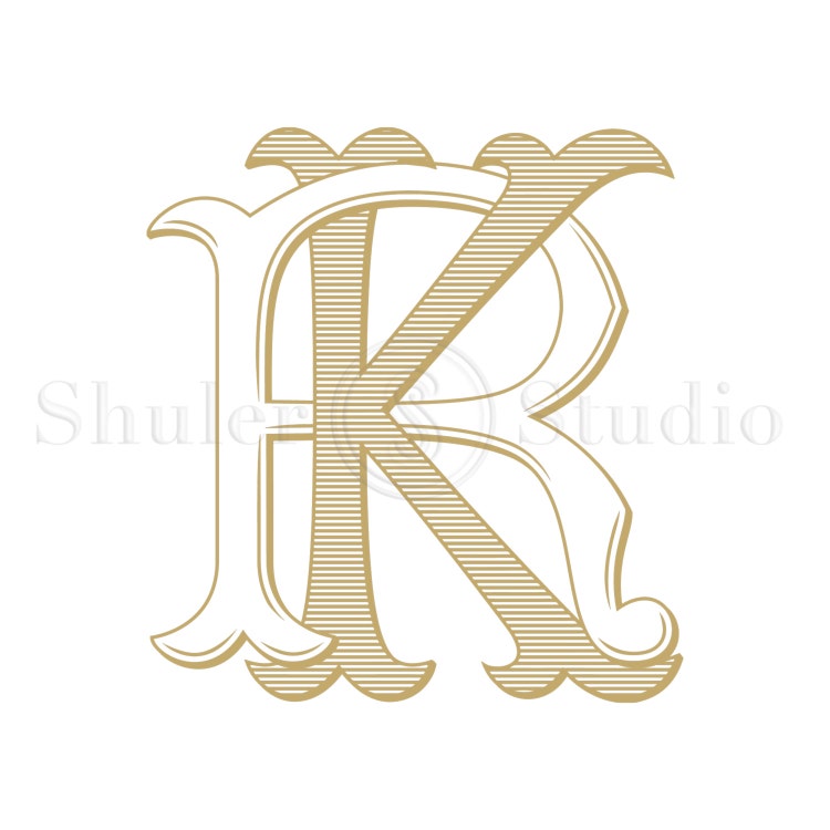 Digital Wedding Monogram KR RK Wedding Monogram by ShulerStudio