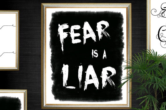 Fear Is a Liar Typography Printable Poster Motivational