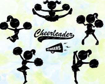 Cheerleader svg, dxf, eps, studio v3, jpg, png, file for Silhouette Cameo, Curio, cut file for cutting machines, instant download