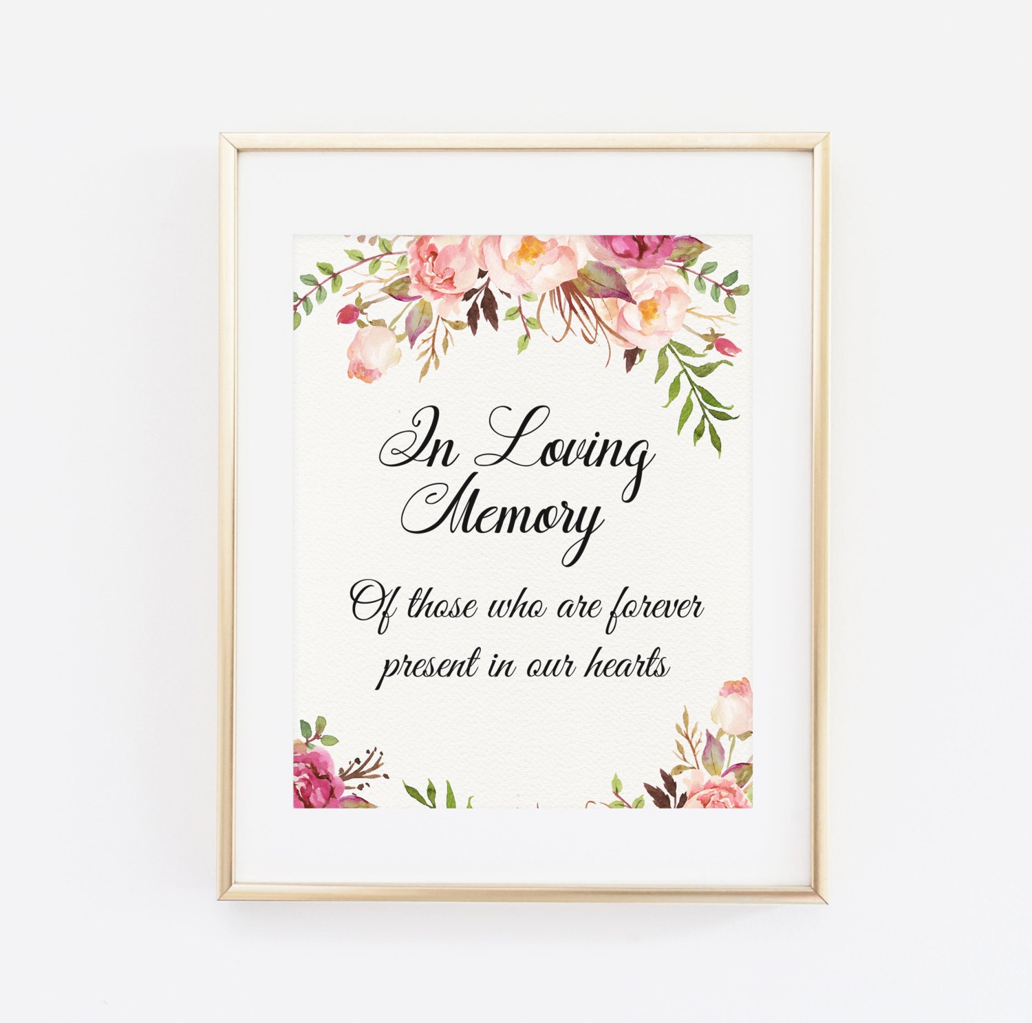In Loving Memory Printable Wedding Memorial Sign Floral