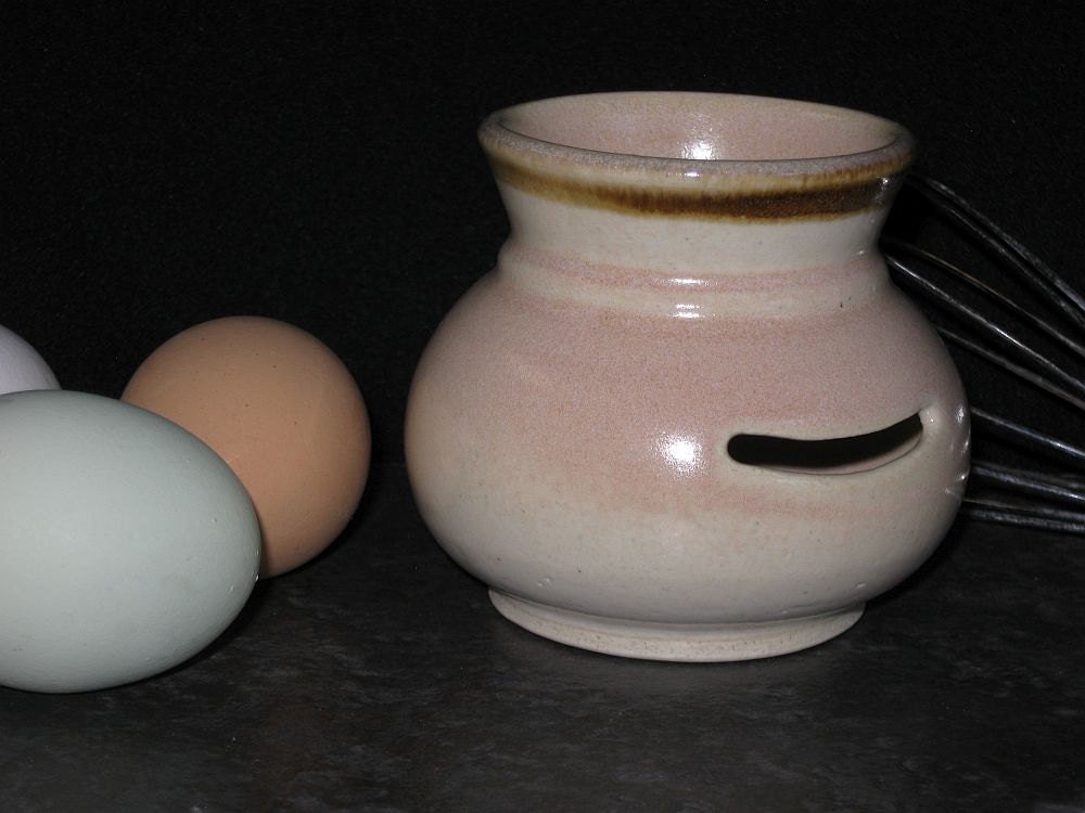 Egg Separator pottery stoneware blushing egg separator