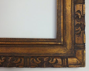 9.5 x 11 5/8 Tiki Picture Frame South Pacific Sea Style Wood Frame Rare Bohemian