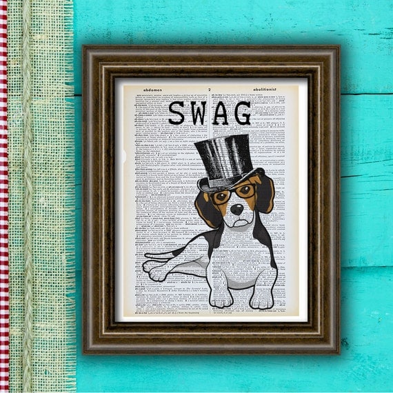 DICTIONARY Print Art Print Poster Beagle Swag Gift beagle