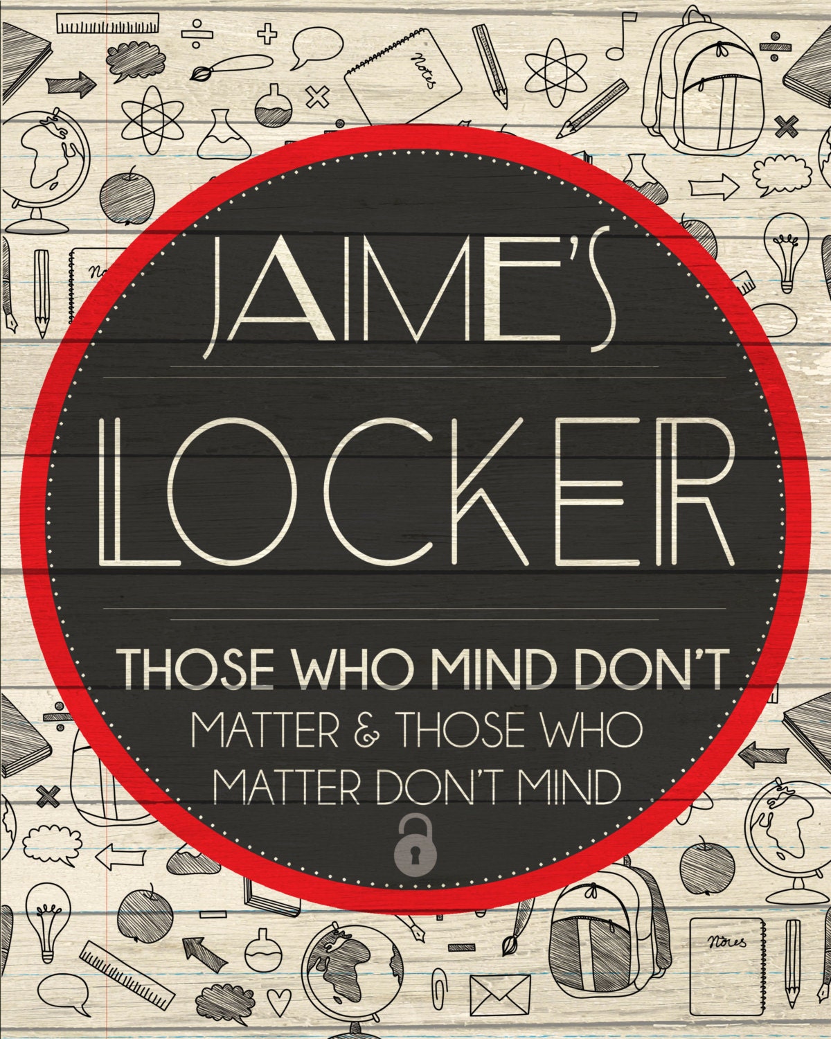 Custom Locker Sign Digital Download