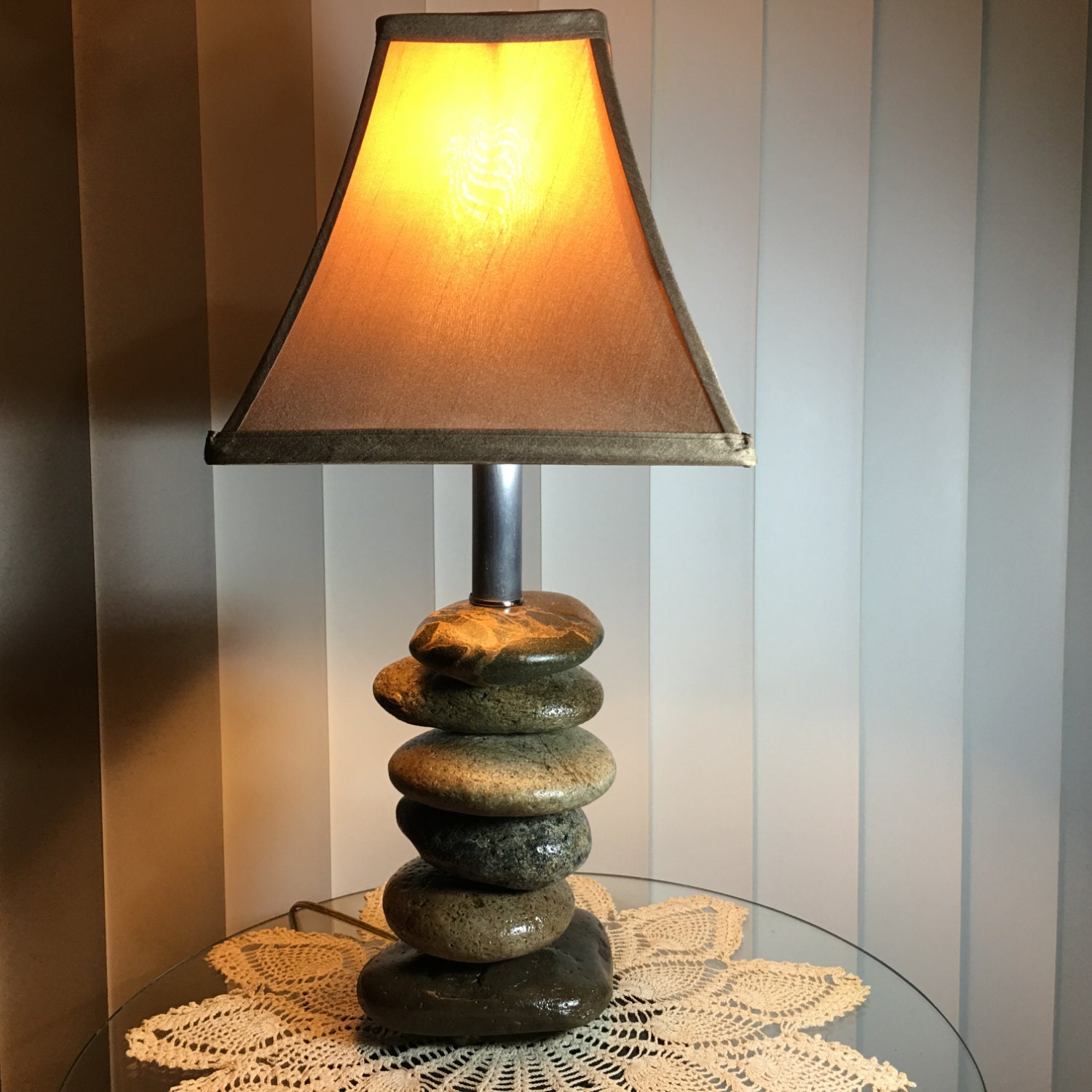 Rock table lamps rock table lamprock lamp by HandmadeLightingCo