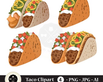Taco clip art | Etsy
