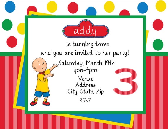 Caillou Party Invitations 5